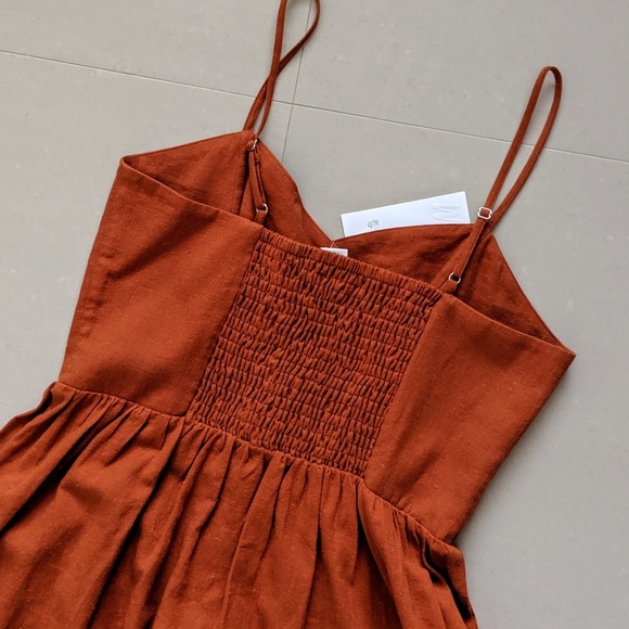 Burnt Orange Linen Market Dress New With Tags - Picture 4 of 6